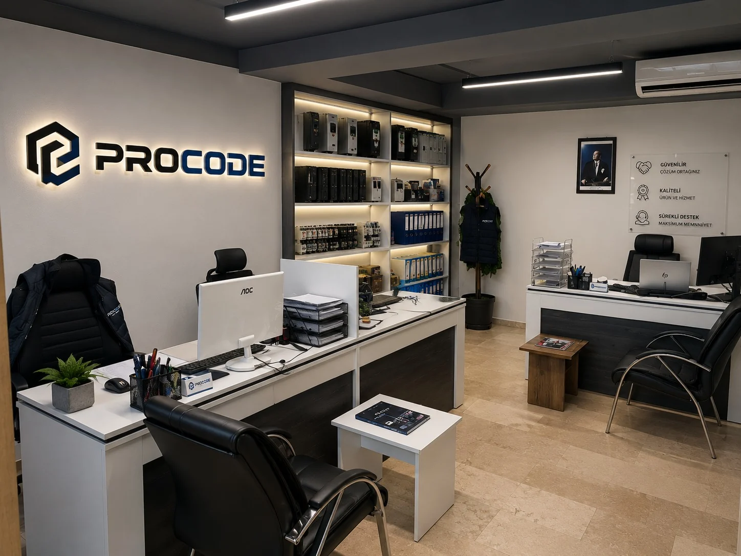 Procode Otomasyon ofisi — teknik destek ve satış ekibinin çalışma alanı